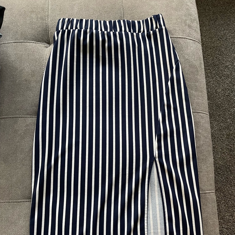 Navy Blue striped summer skirt